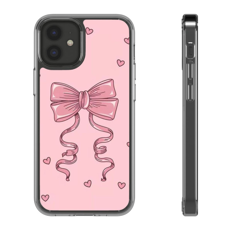 Pink bow tie phone glass case